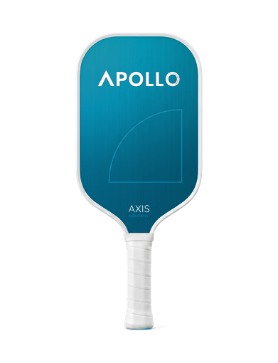 Apollo Axis Elongated 16mm pickleball paddle in blue and black.