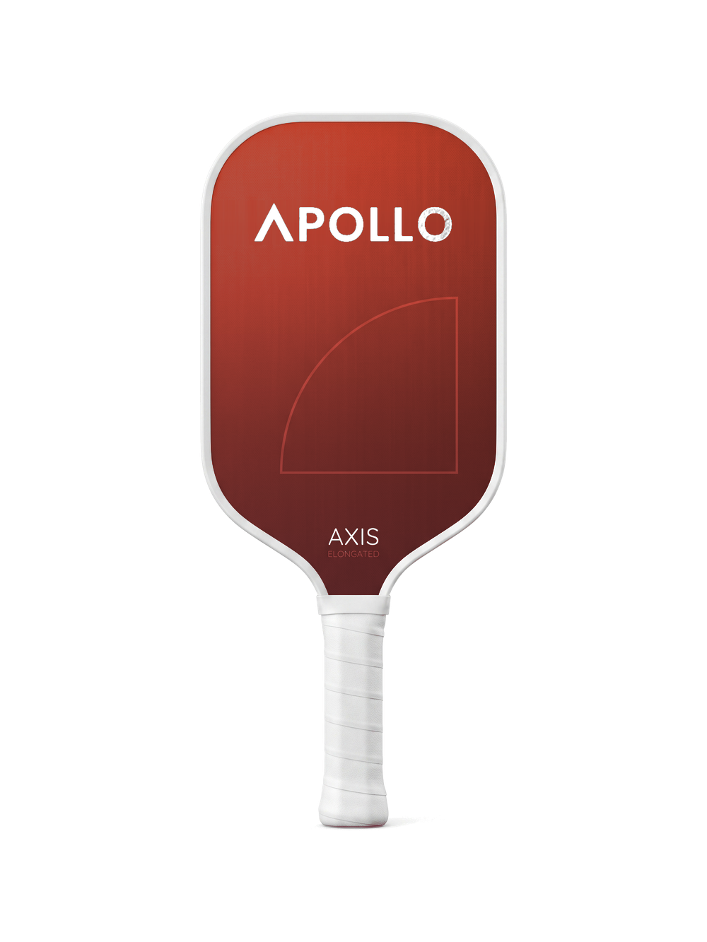 Angled view of Dauntless pickleball paddle showing widebody face, red-orange edge and white handle on black background